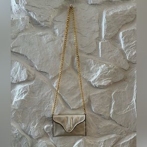 JJ Winters Gold Beau Metallic Crossbody Purse